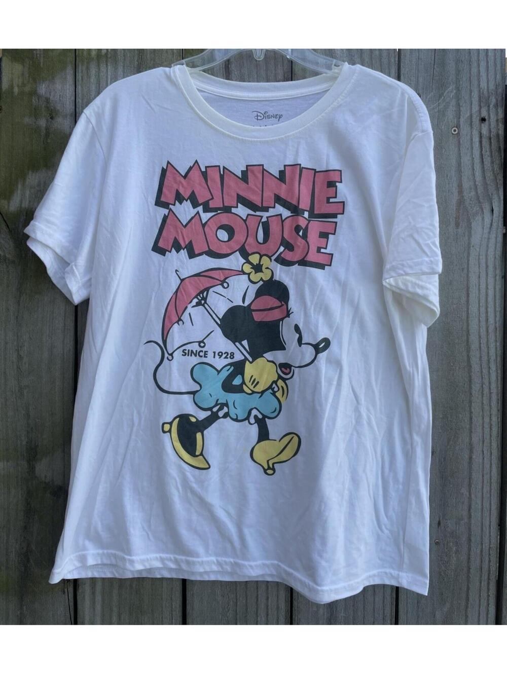 Disney Minnie Mouse - Retro Graphic T-Shirt Ivory Short Sleeve Plus Xxl 2XL